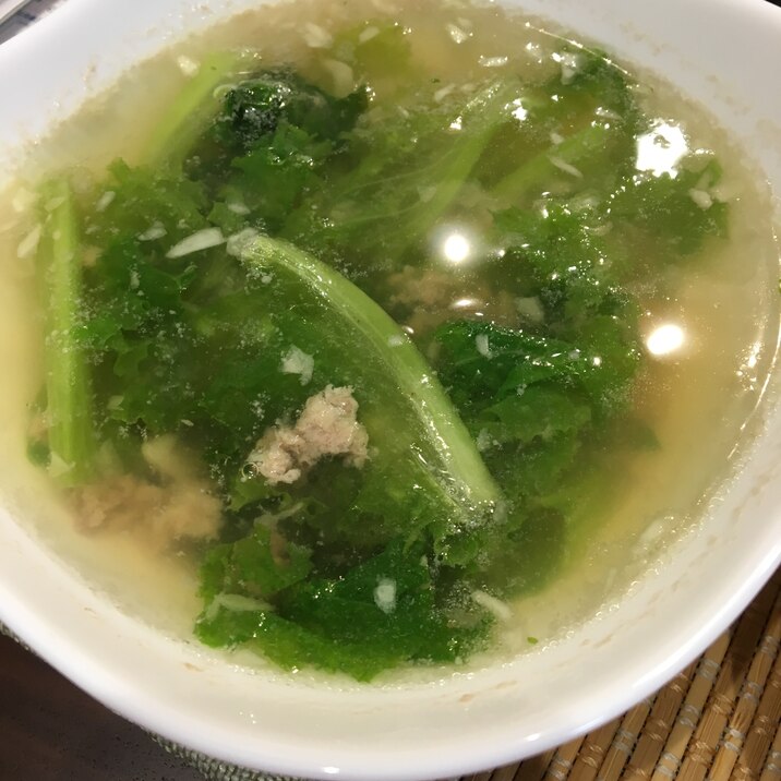 餃子のタネ中華スープ
